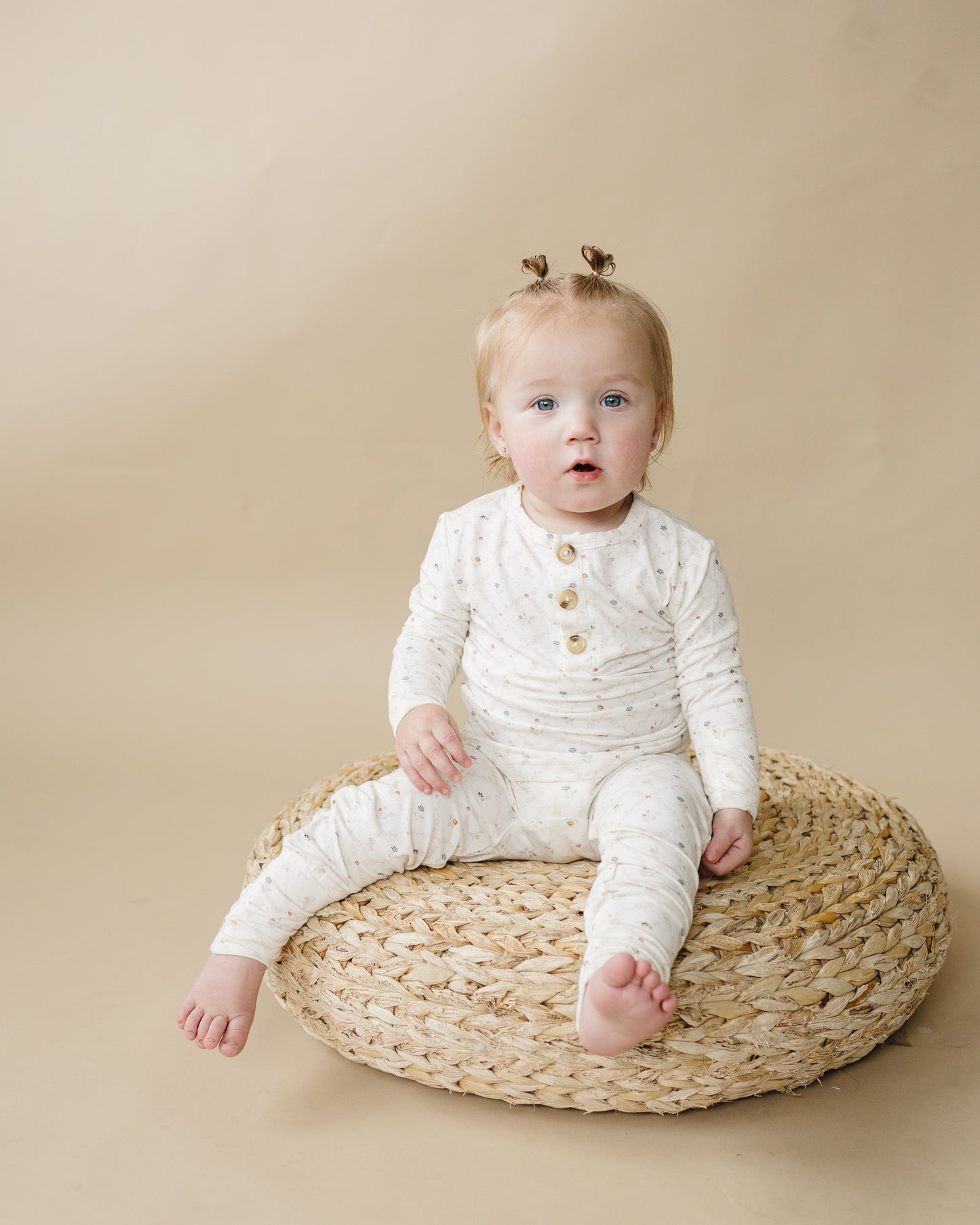 Vintage Blooms 2-Piece Henley Bamboo Pajamas