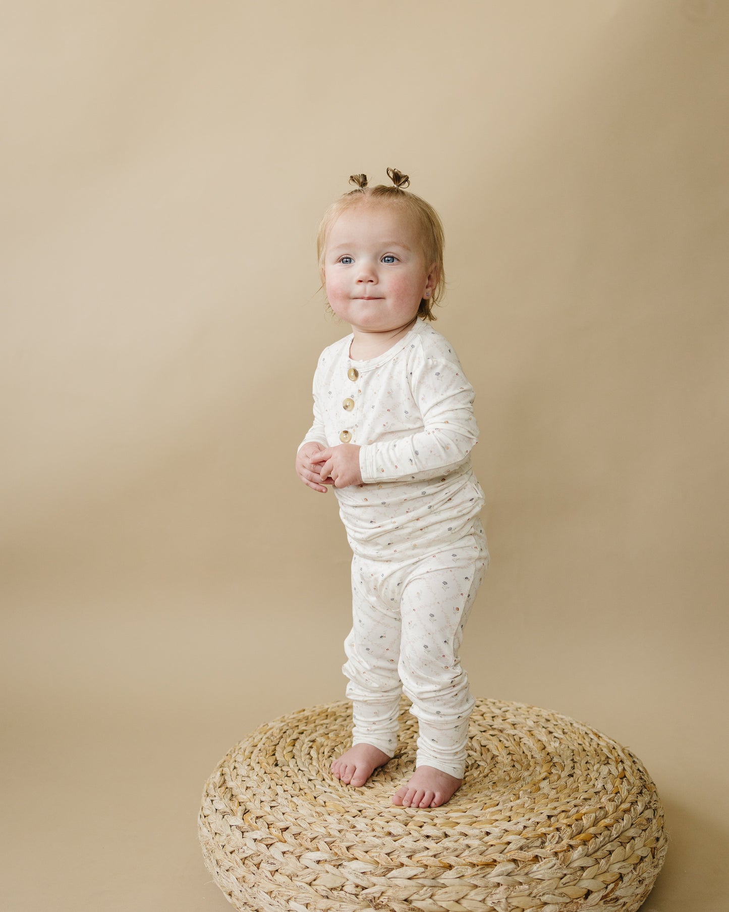 Vintage Blooms 2-Piece Henley Bamboo Pajamas