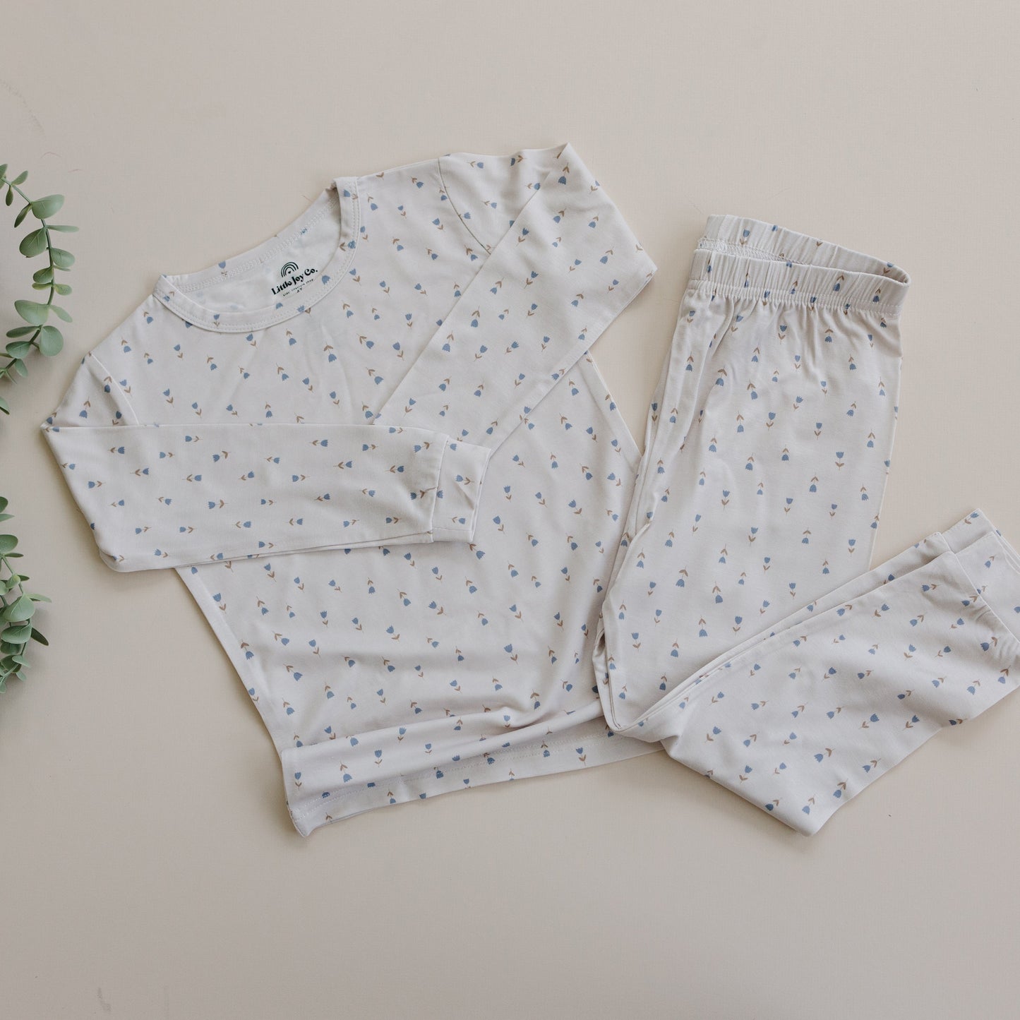 Tiny Tulips 2-Piece Bamboo Pajamas