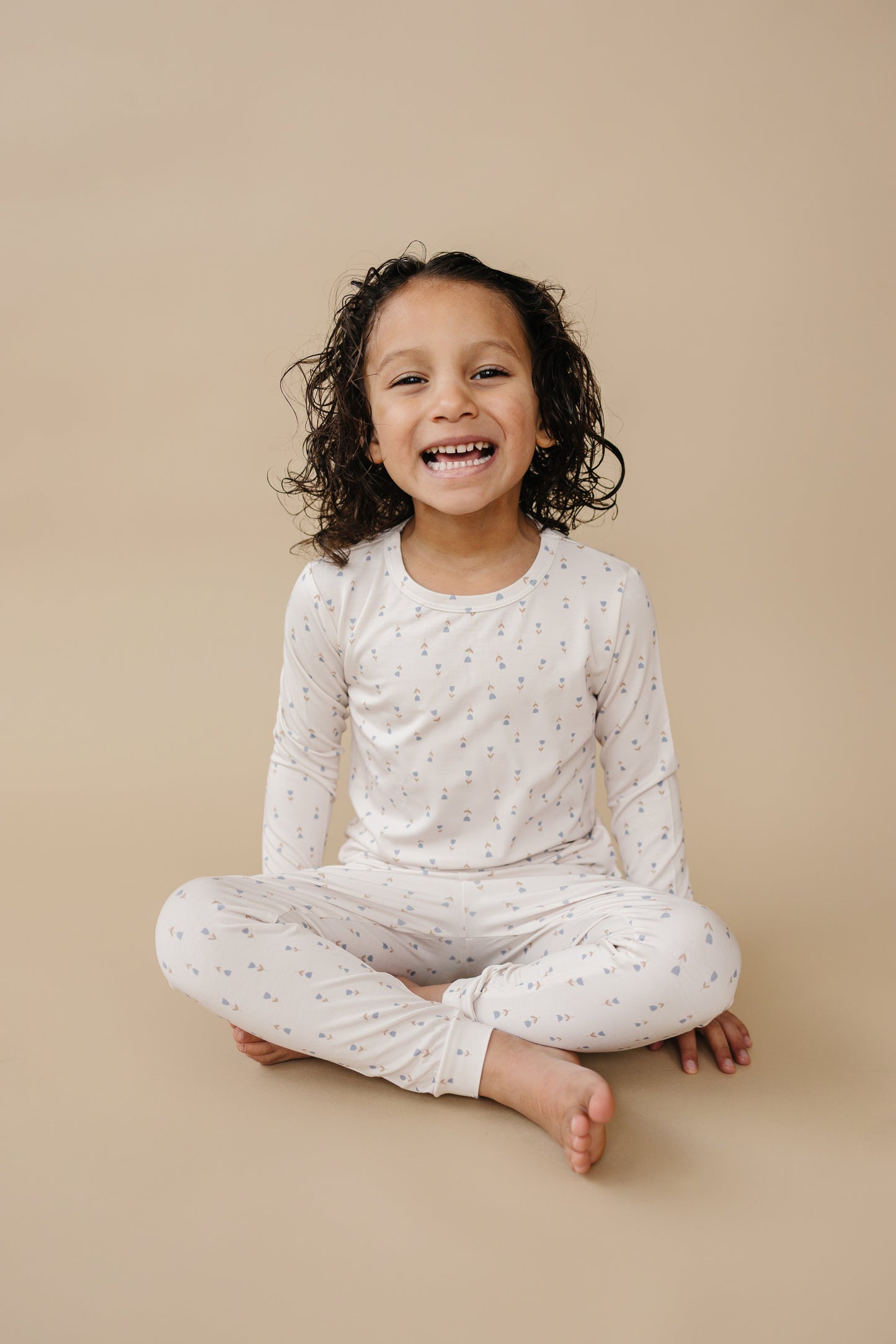 Tiny Tulips 2-Piece Bamboo Pajamas