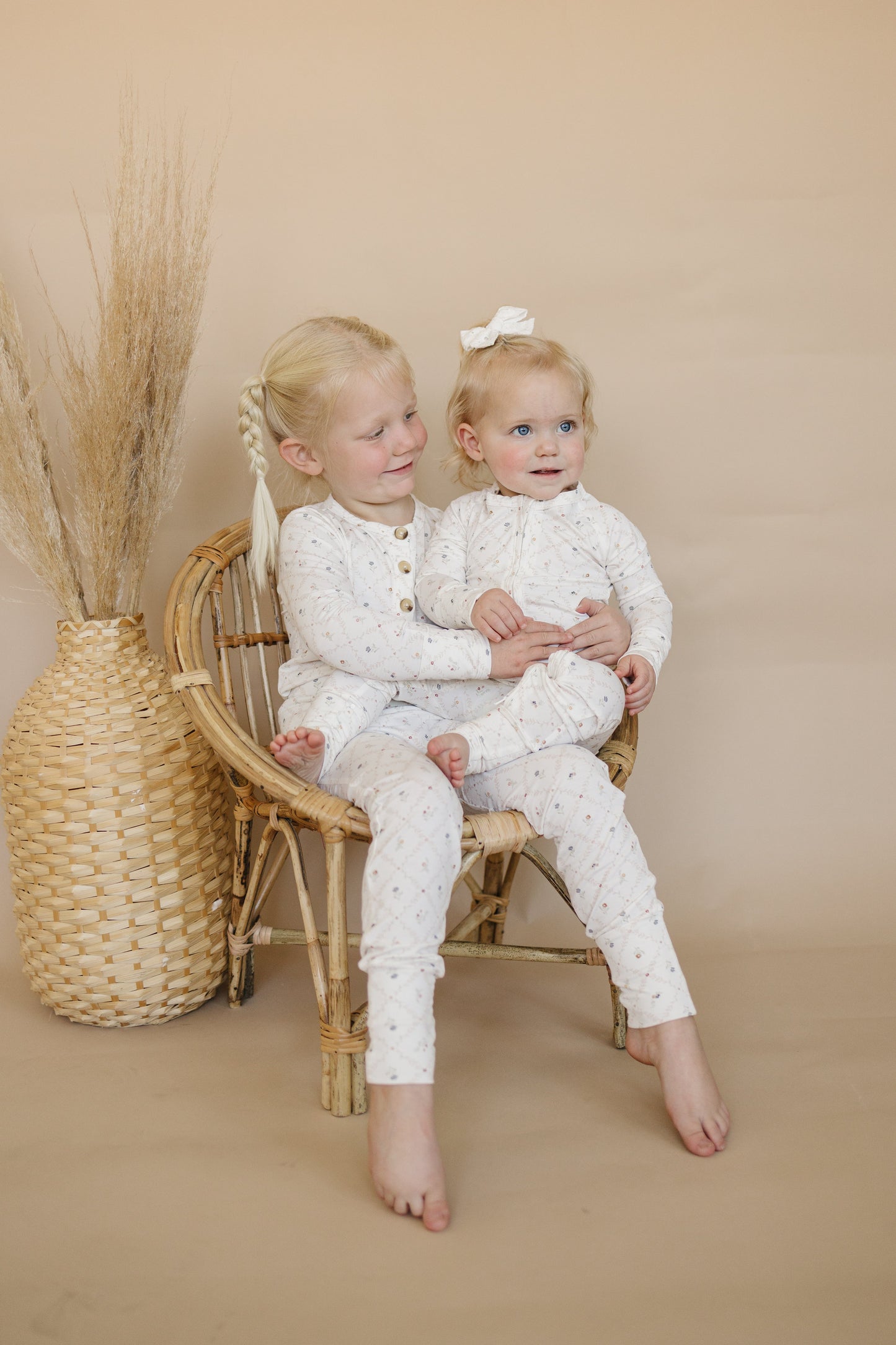 Vintage Blooms 2-Piece Henley Bamboo Pajamas