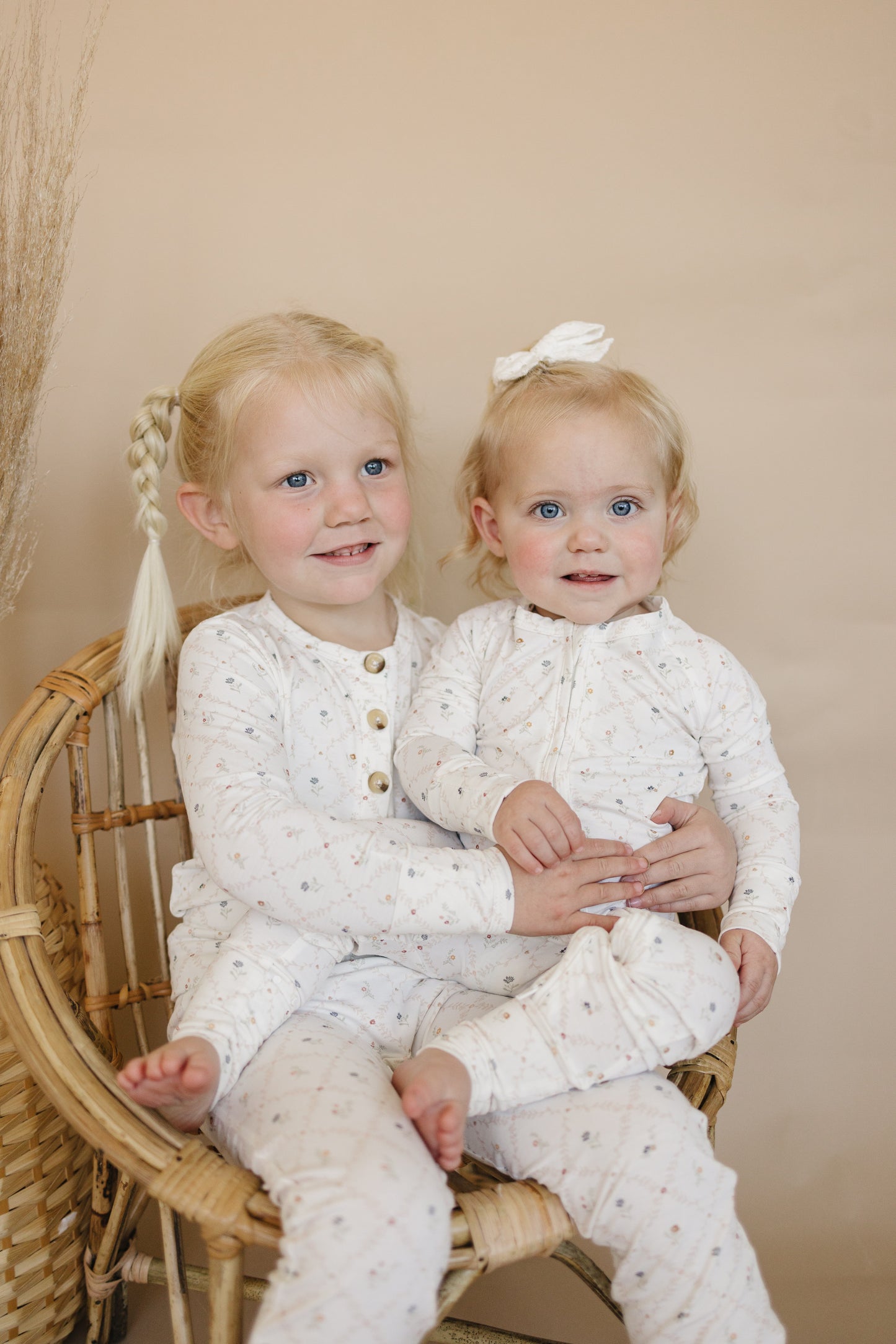 Vintage Blooms 2-Piece Henley Bamboo Pajamas