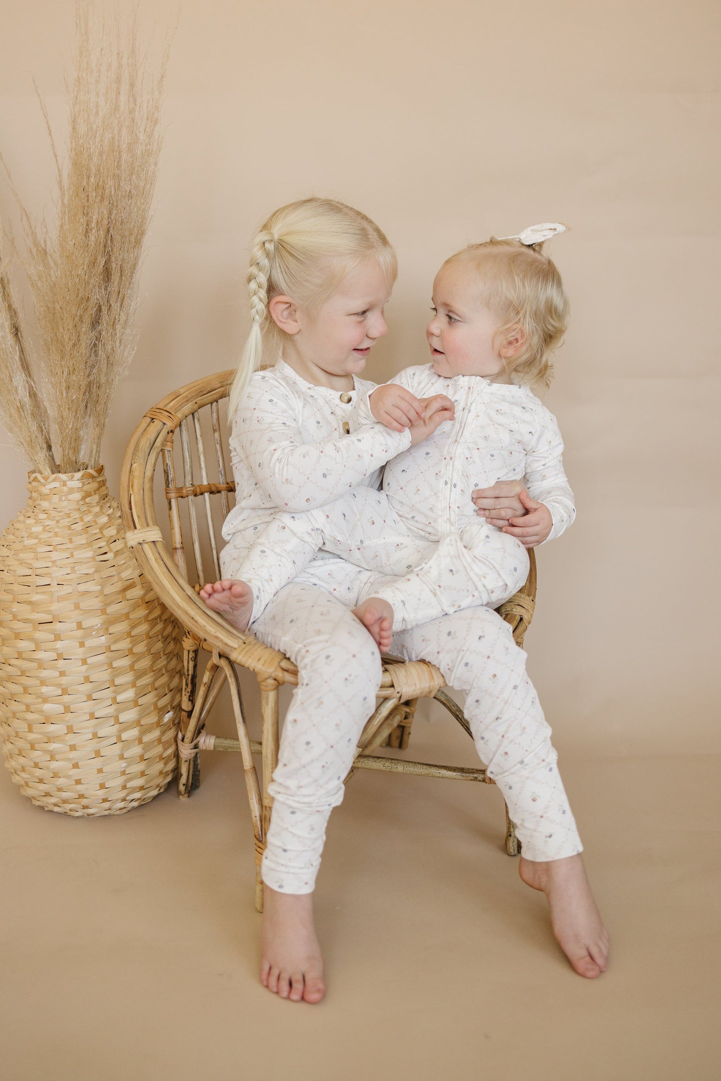 Vintage Blooms 2-Piece Henley Bamboo Pajamas