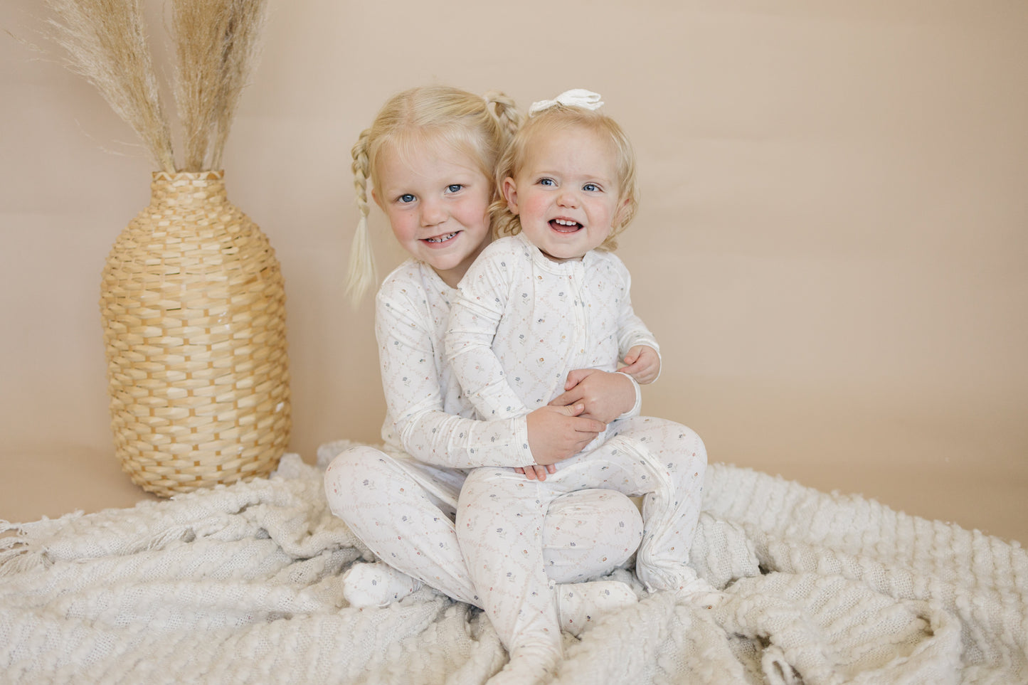 Vintage Blooms 2-Piece Henley Bamboo Pajamas