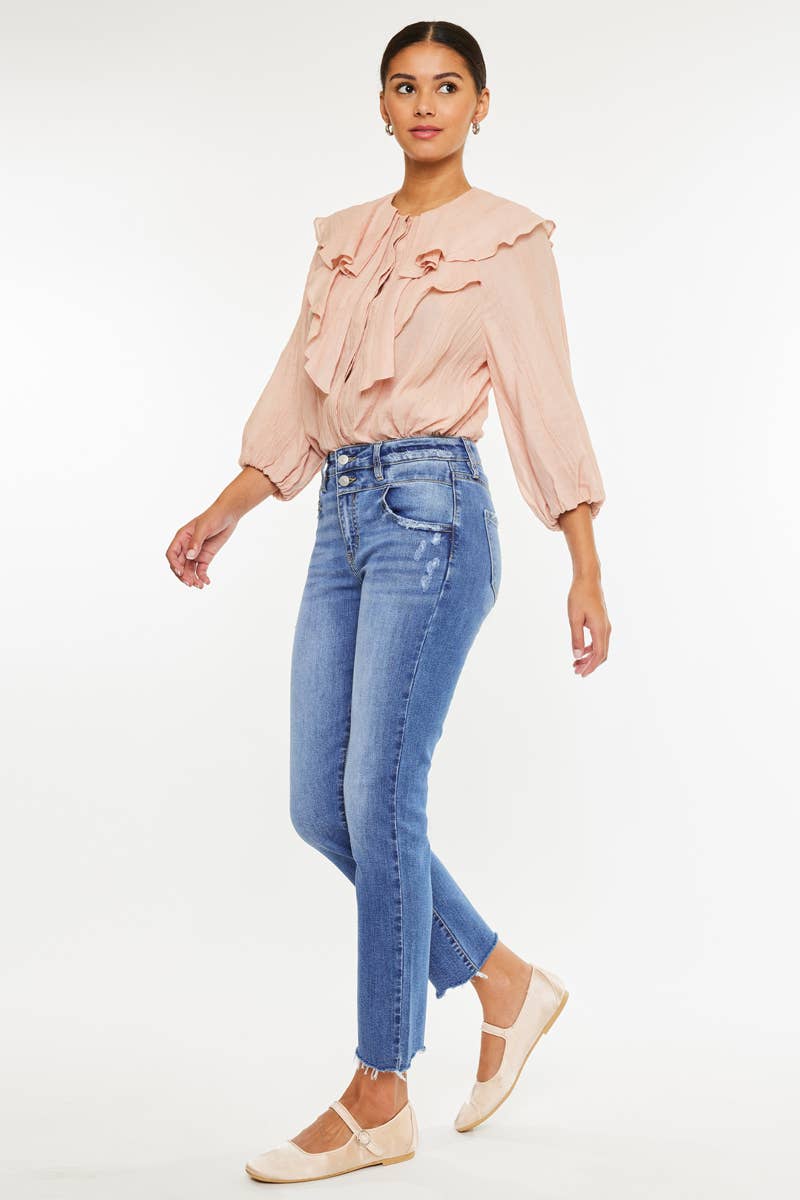 Kan Can Molly High Rise Slim Straight Jeans (size 13)