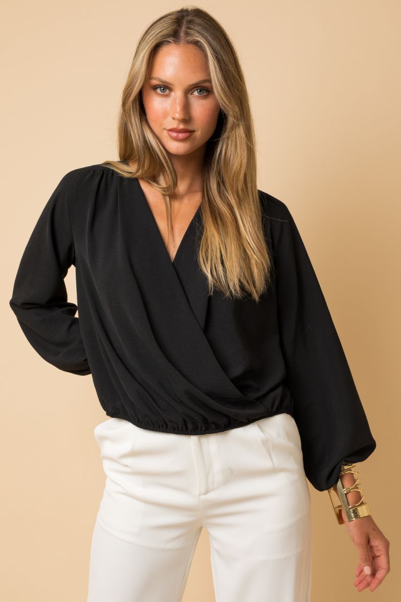 Glamour Hour Surplice Blouse