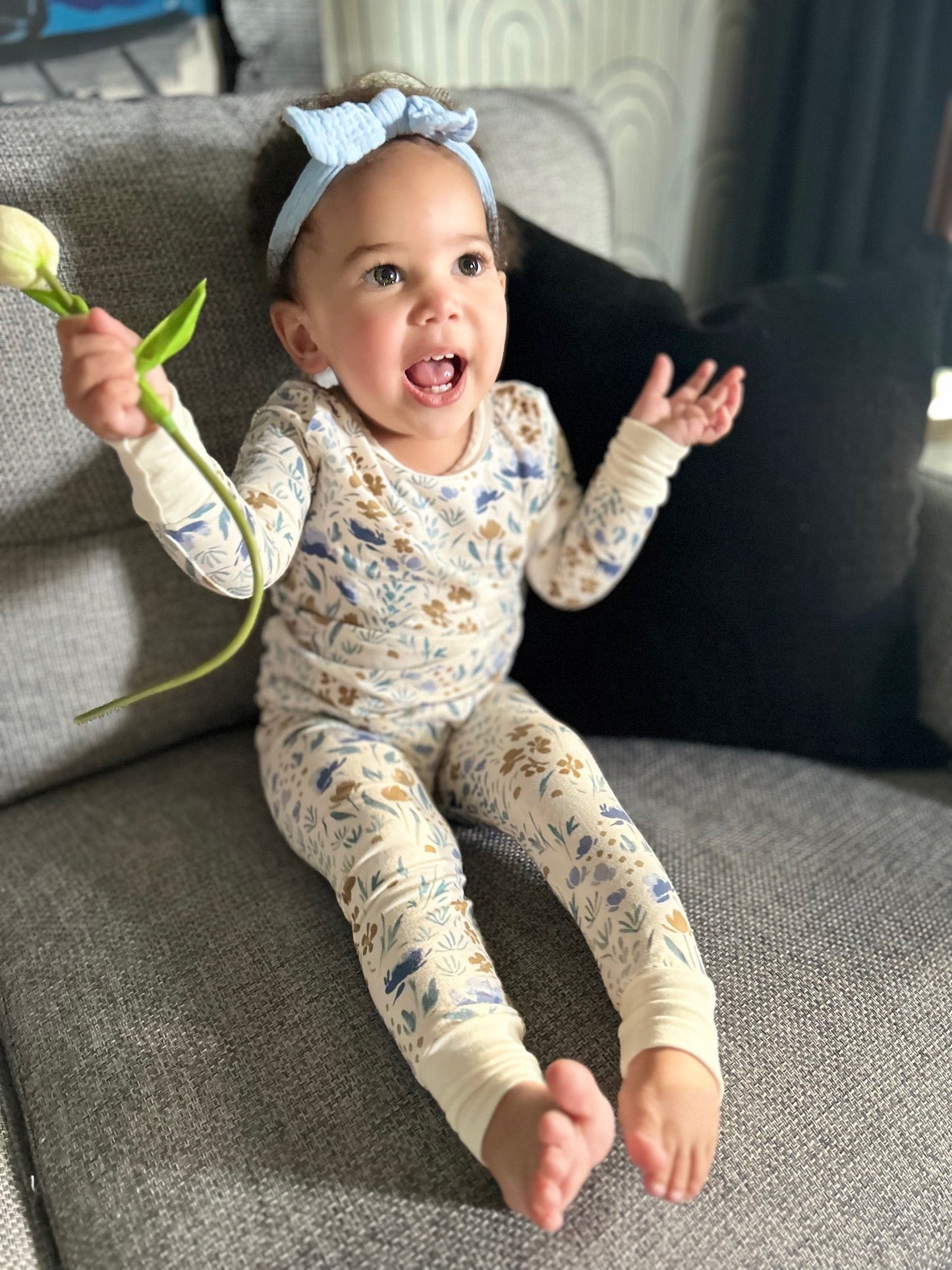 Fall Floral Baby Bamboo Pajamas- Multiple Style Options