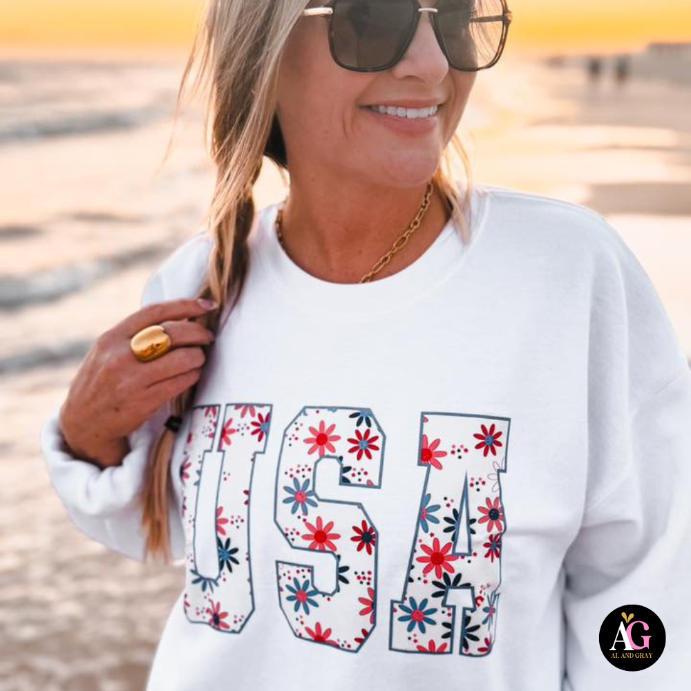 USA in Bloom Crewneck Sweatshirt