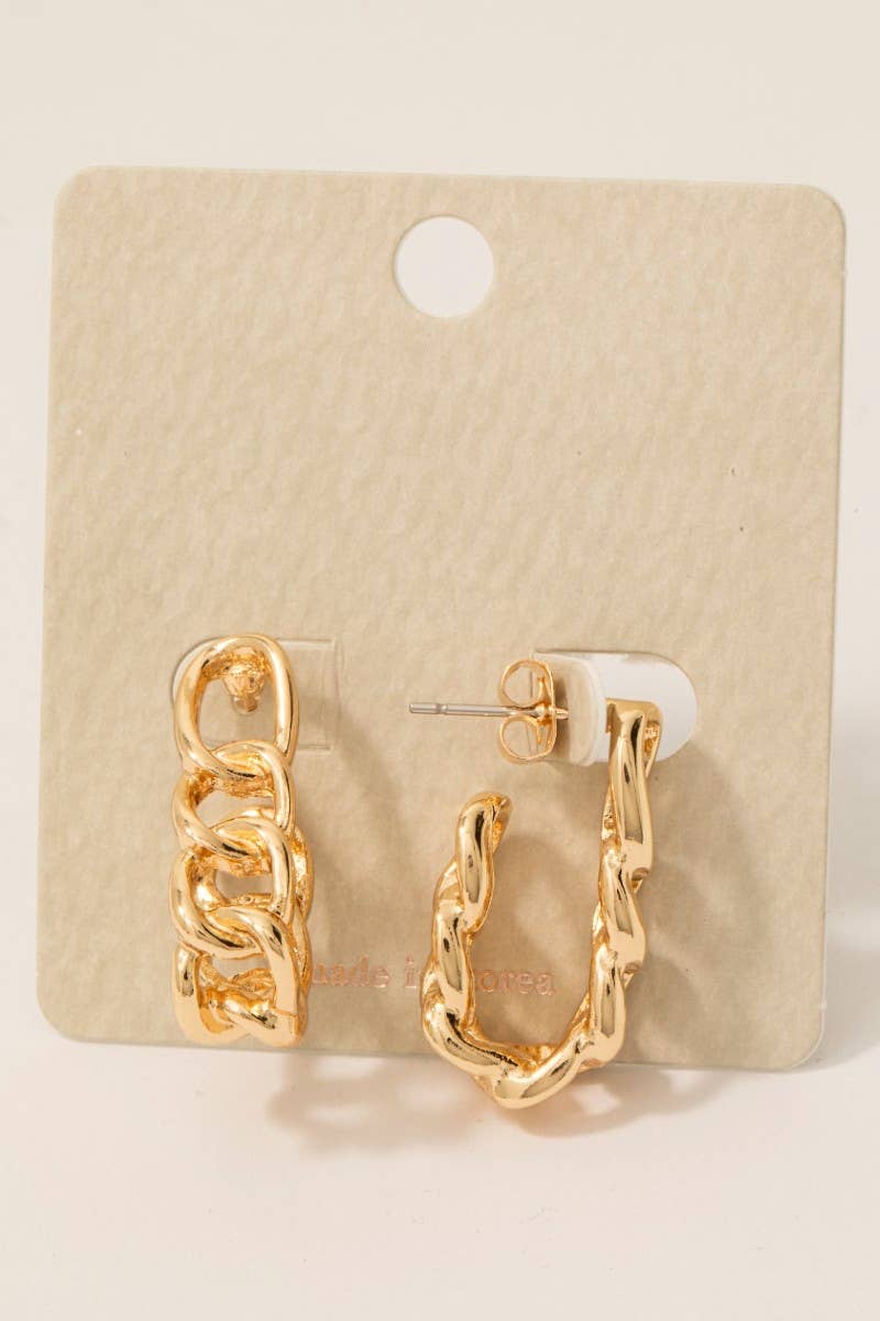 Forever Linked Oval Chain Hoop Earrings