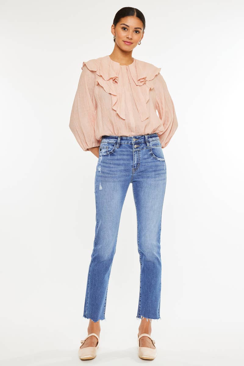Kan Can Molly High Rise Slim Straight Jeans (size 13)