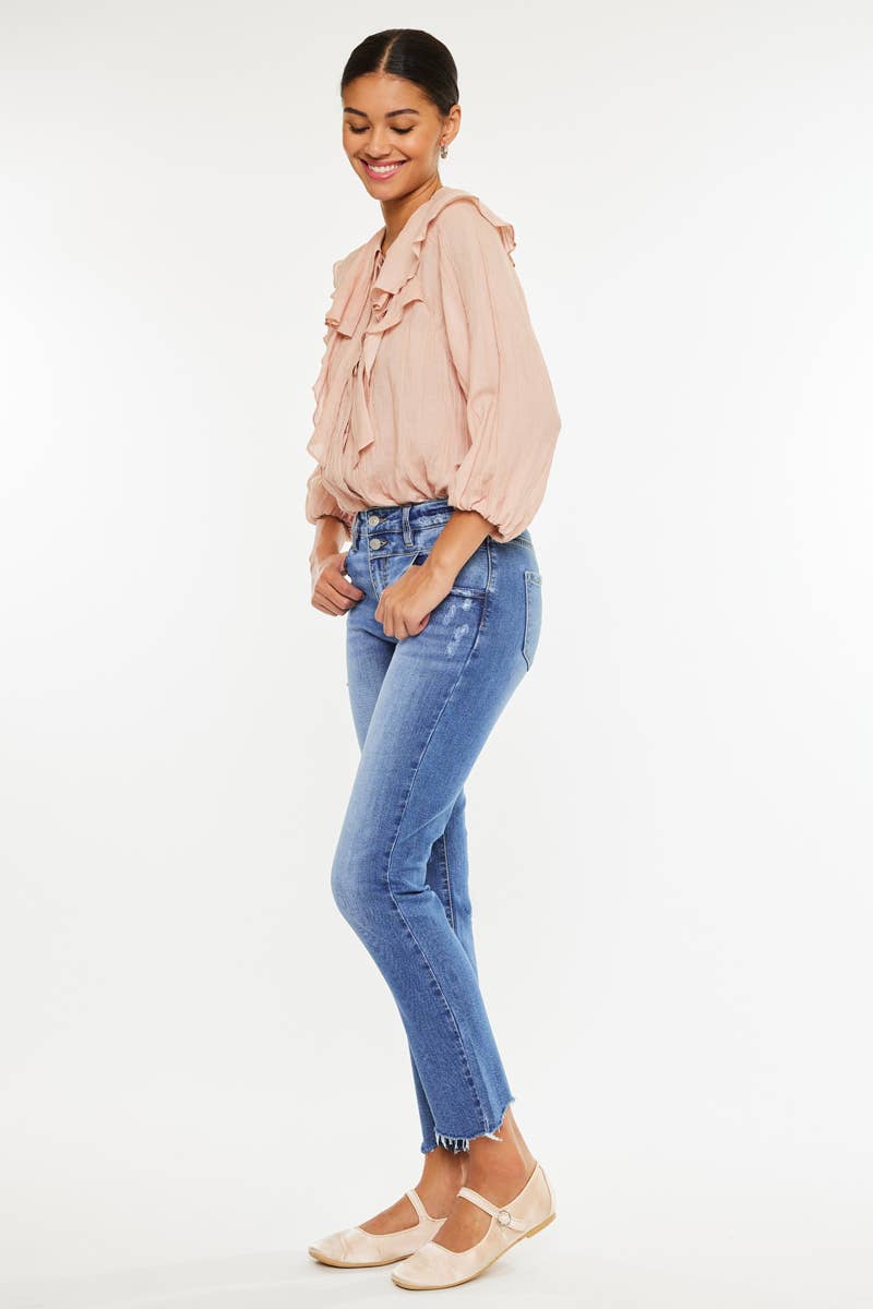 Kan Can Molly High Rise Slim Straight Jeans (size 13)