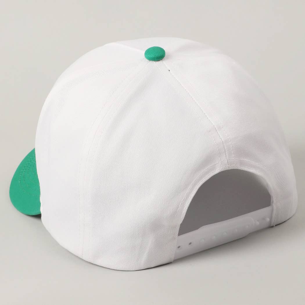 LUCKY 5-Panel Embroidered Baseball Cap- Kelly Green