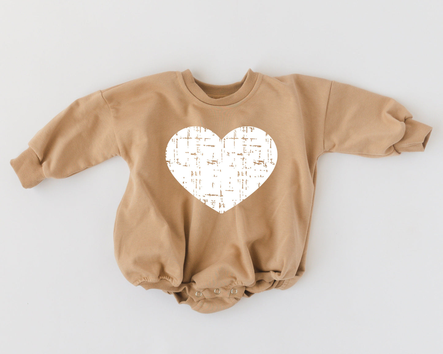 Distressed Heart Sweatshirt Romper - 5 colors