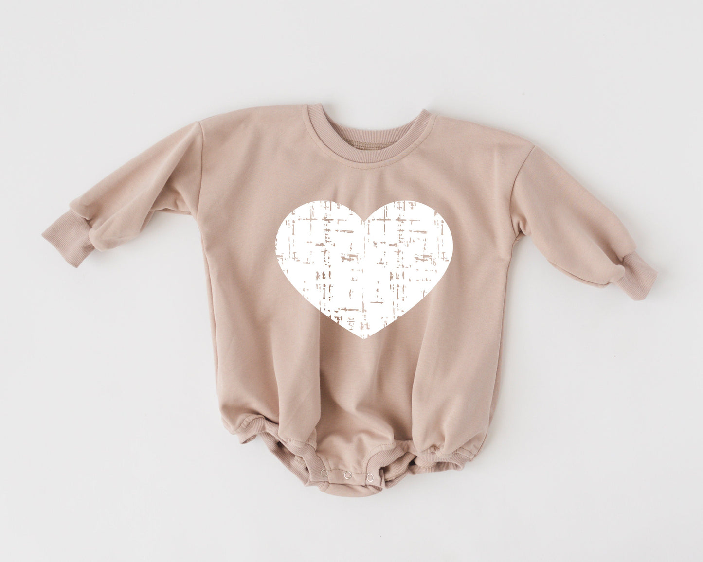 Distressed Heart Sweatshirt Romper - 5 colors