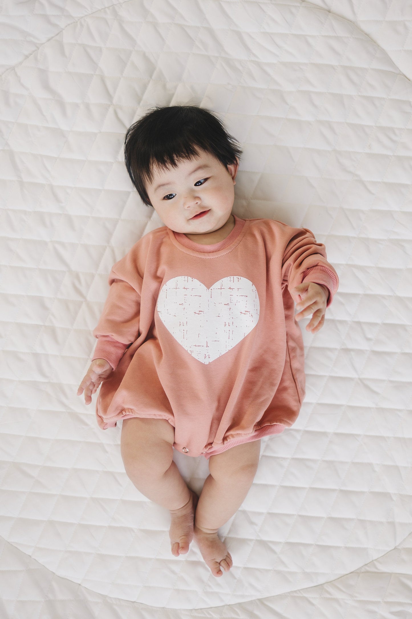 Distressed Heart Sweatshirt Romper - 5 colors