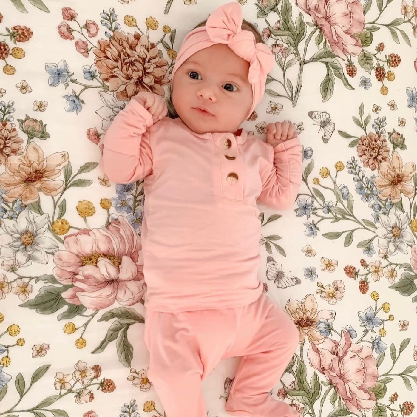 Pink Baby Outfit Set with Hat/Headband Option (Newborn - 12 months)