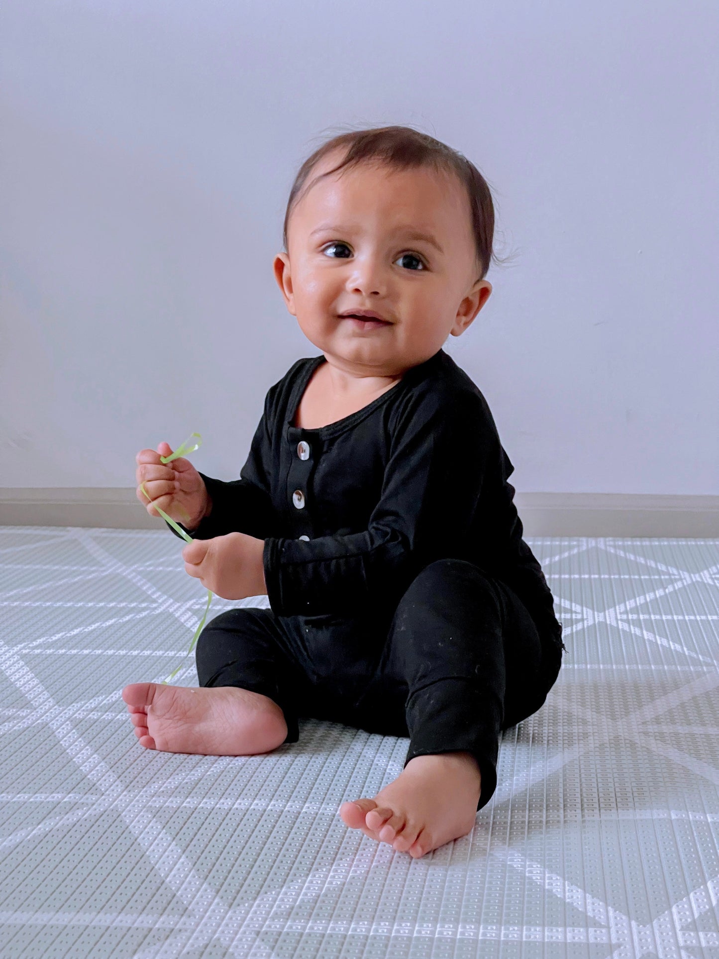 Black Baby Outfit With Hat Option (Newborn-12 months sizes)