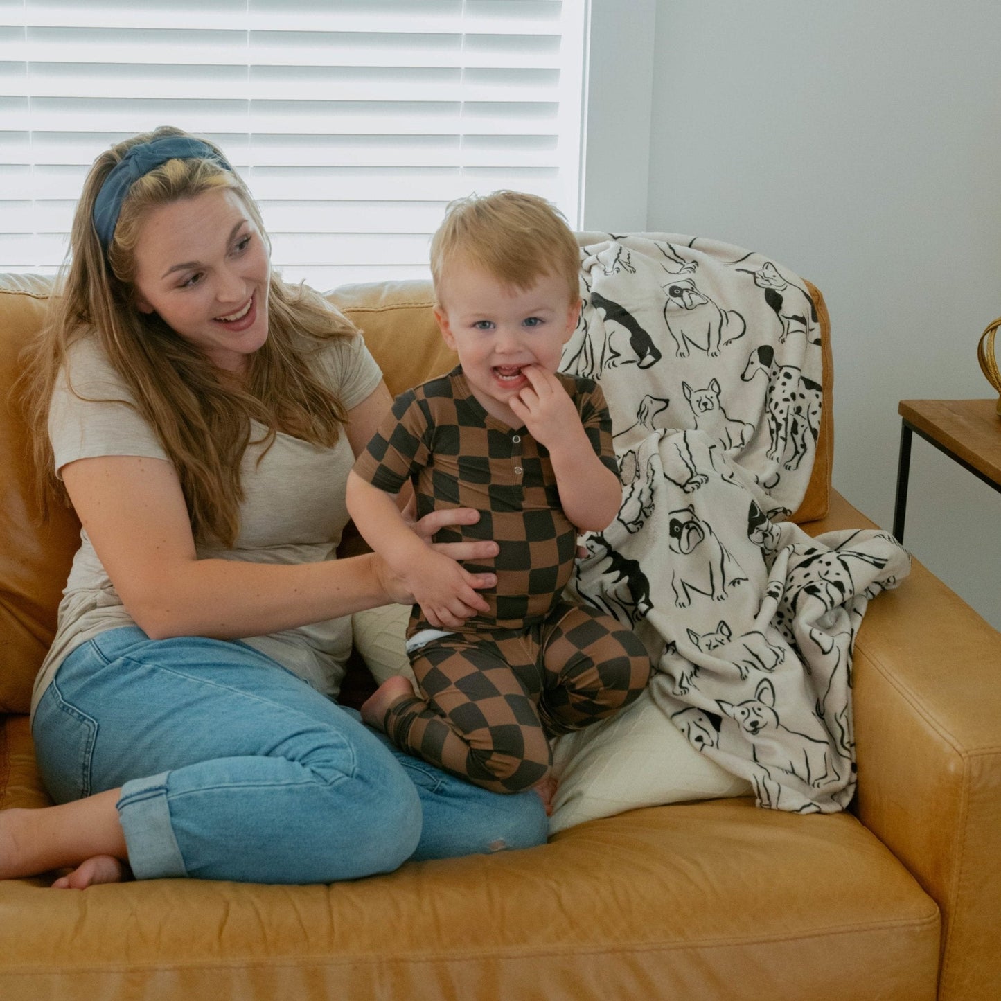 Checkered 2pc Pajama Set- Ink & Earth