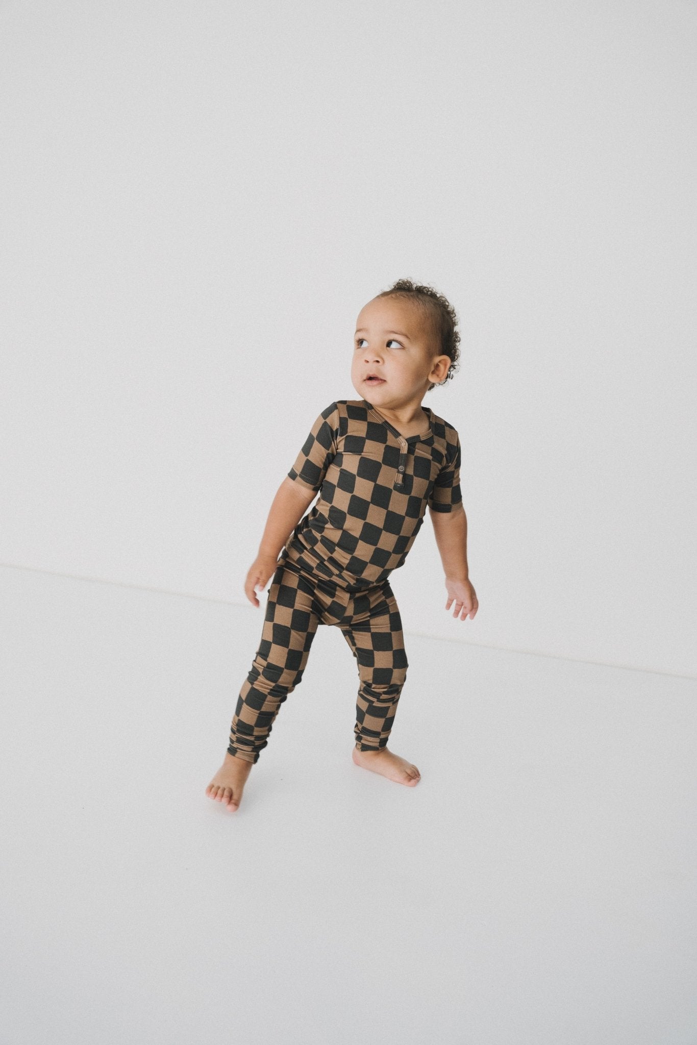 Checkered 2pc Pajama Set- Ink & Earth