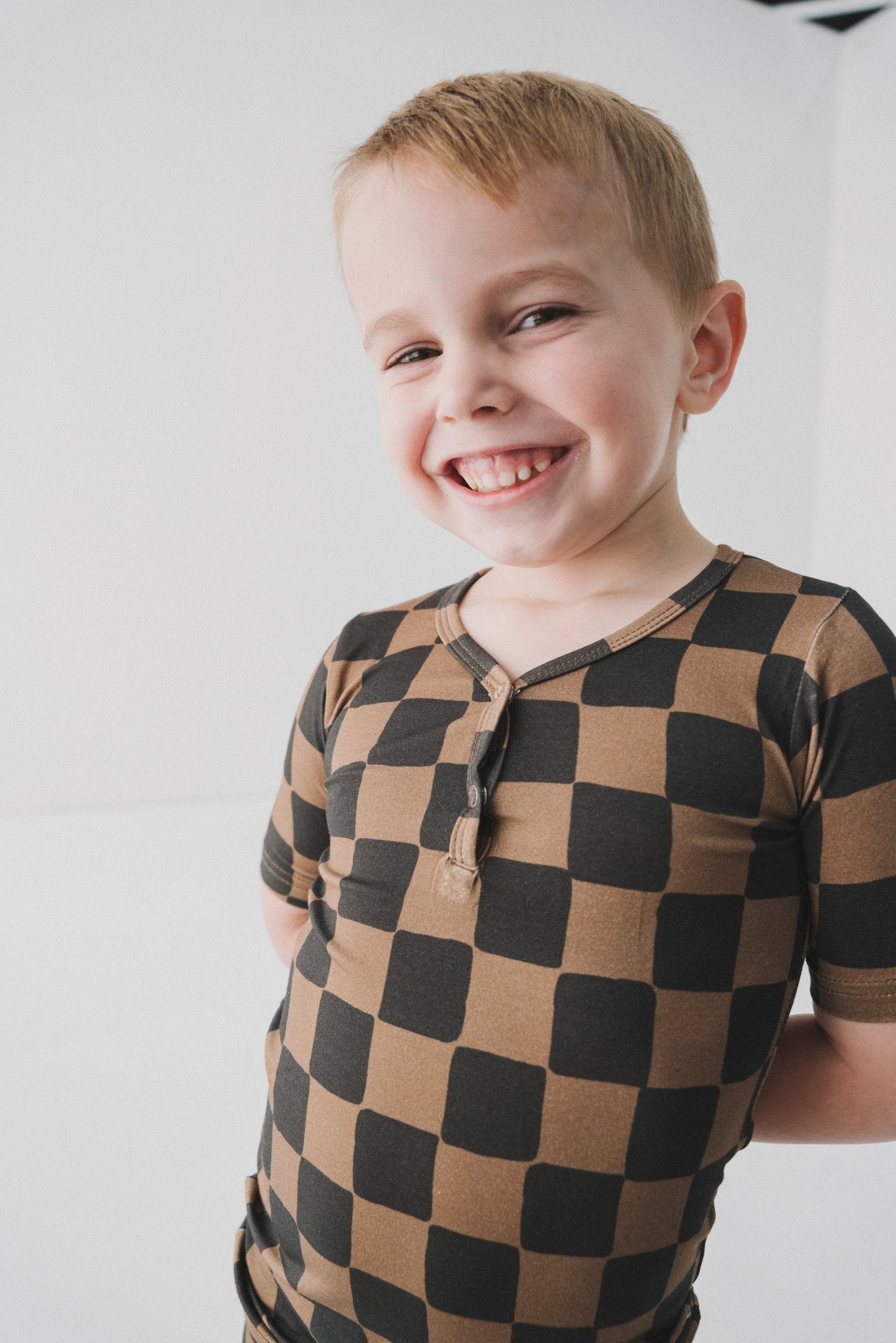 Checkered 2pc Pajama Set- Ink & Earth