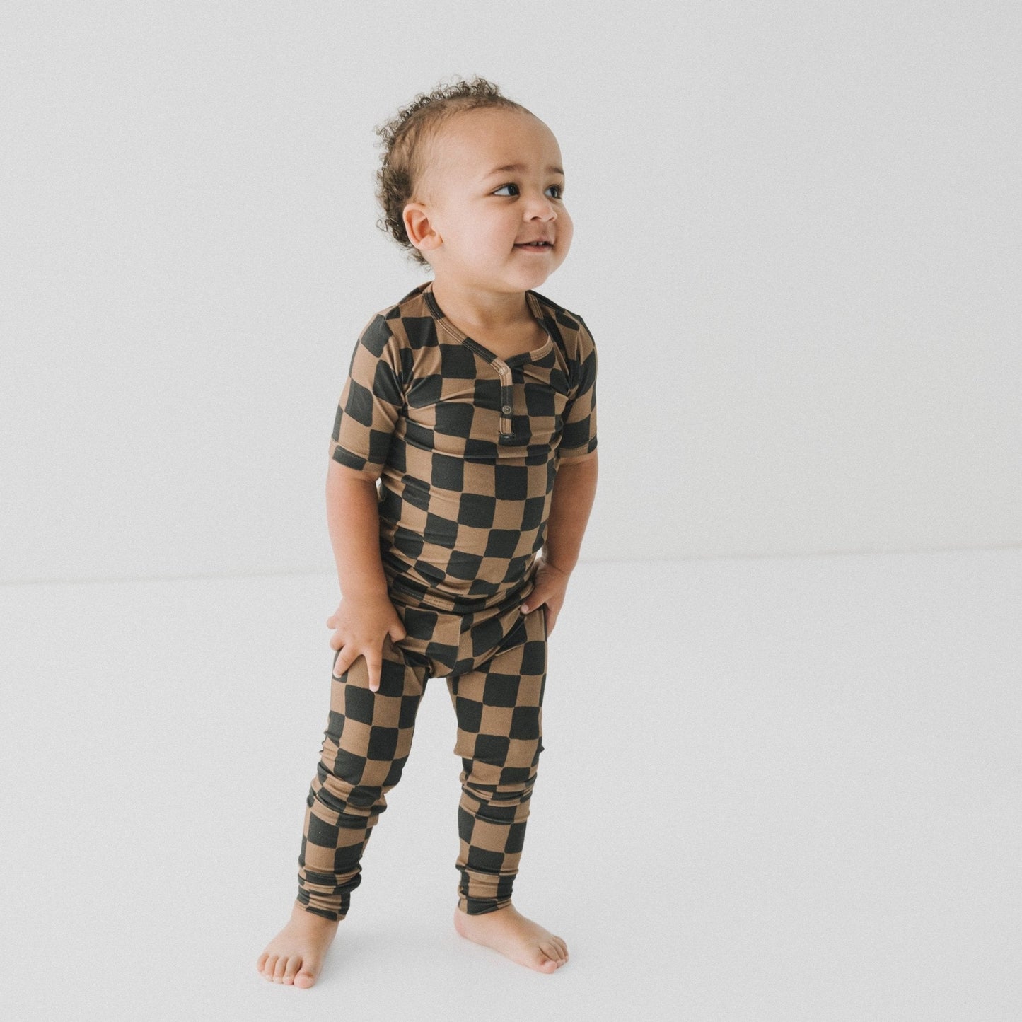 Checkered 2pc Pajama Set- Ink & Earth
