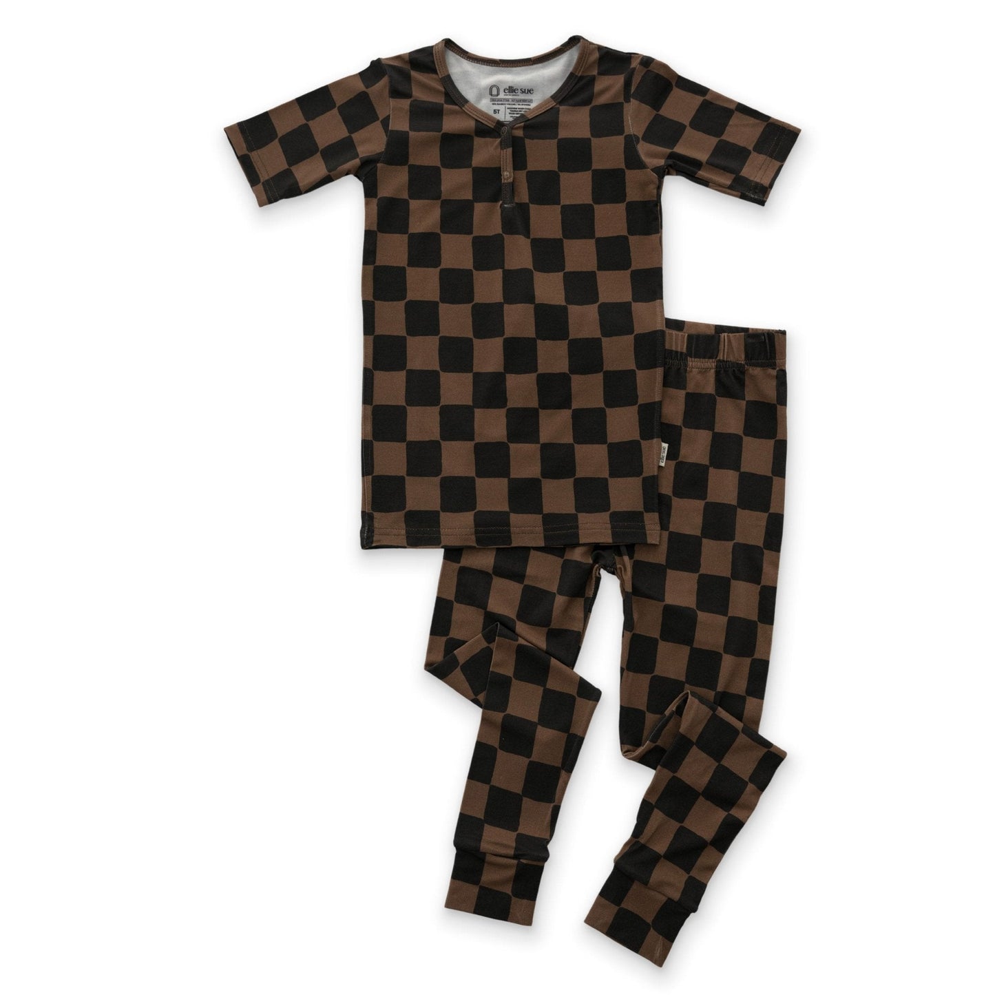 Checkered 2pc Pajama Set- Ink & Earth
