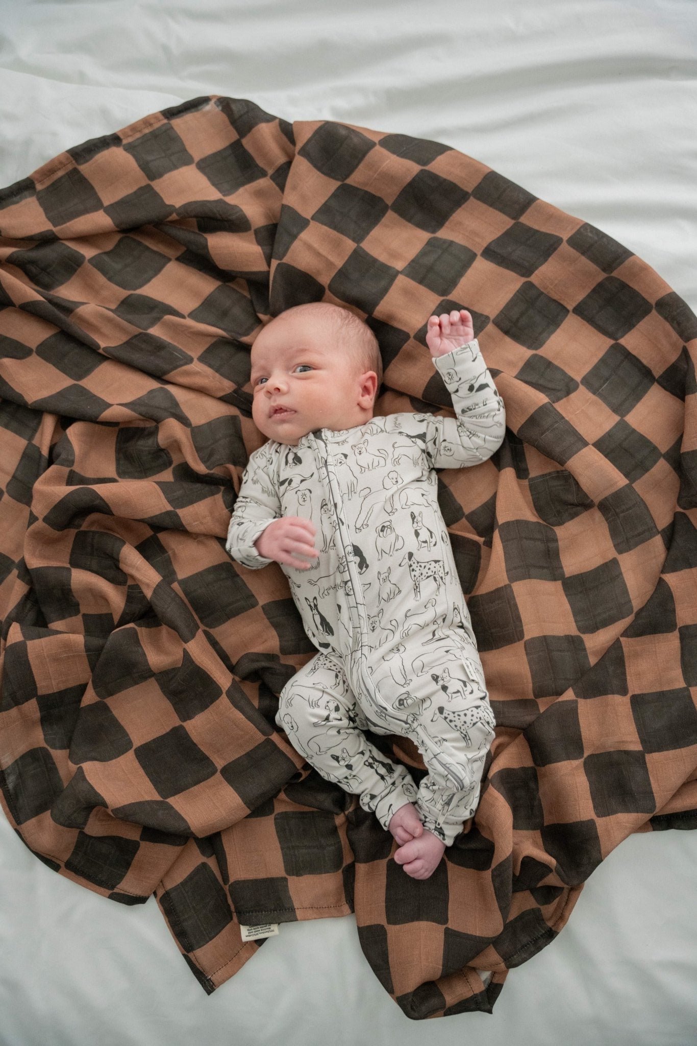 Ink & Earth Checkerboard Muslin Swaddle Blanket