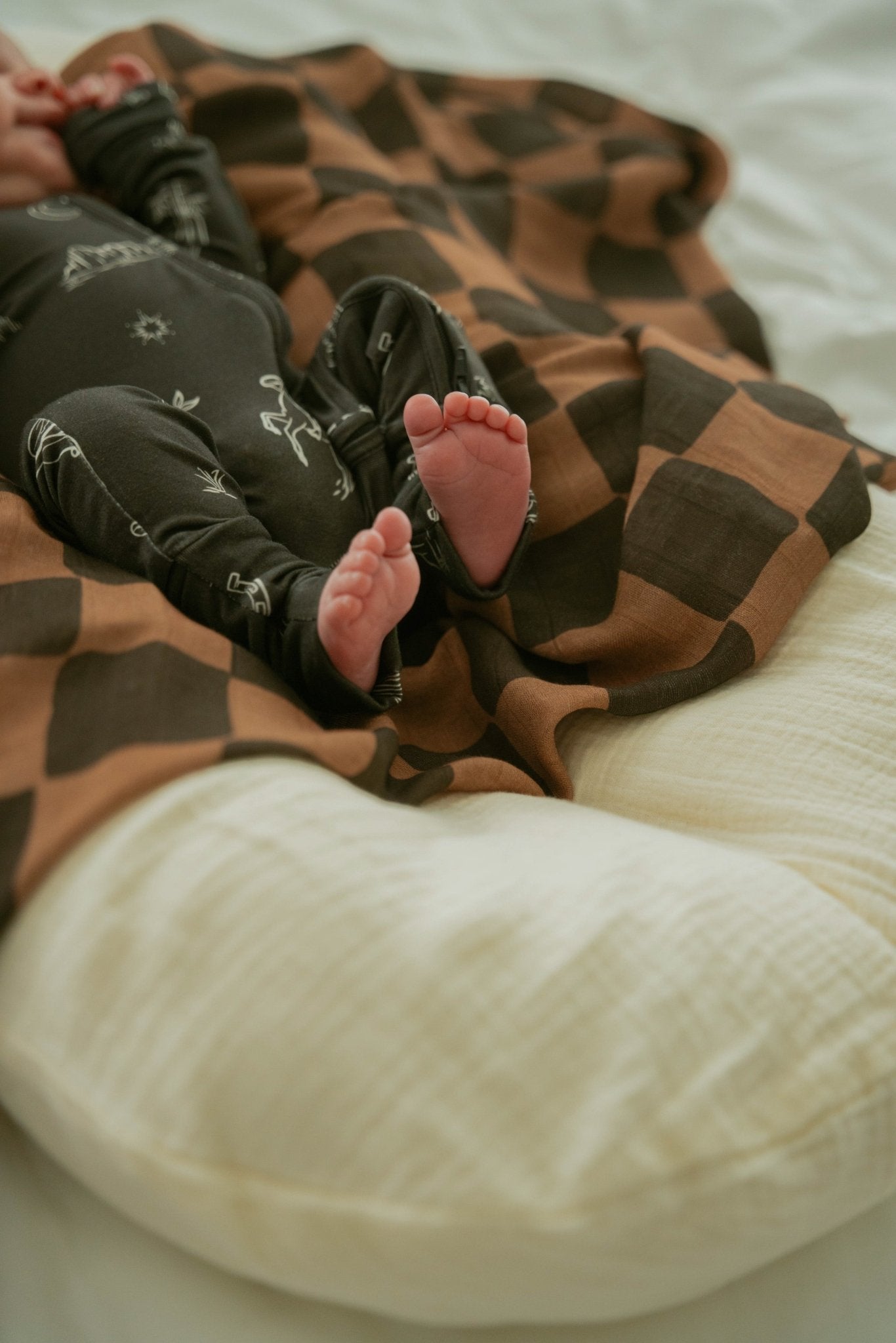 Ink & Earth Checkerboard Muslin Swaddle Blanket