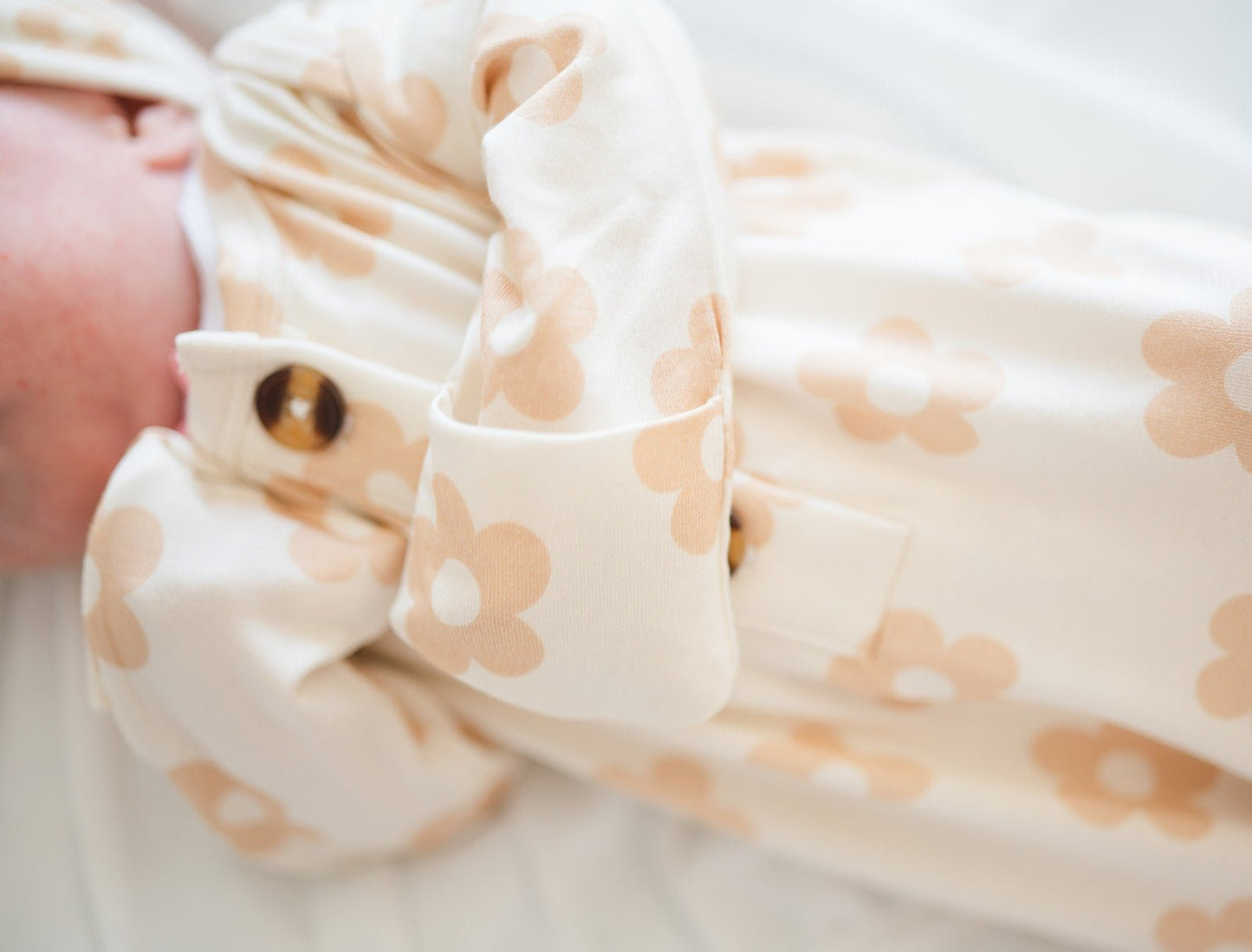 Knotted Baby Gown - Blush Daisy