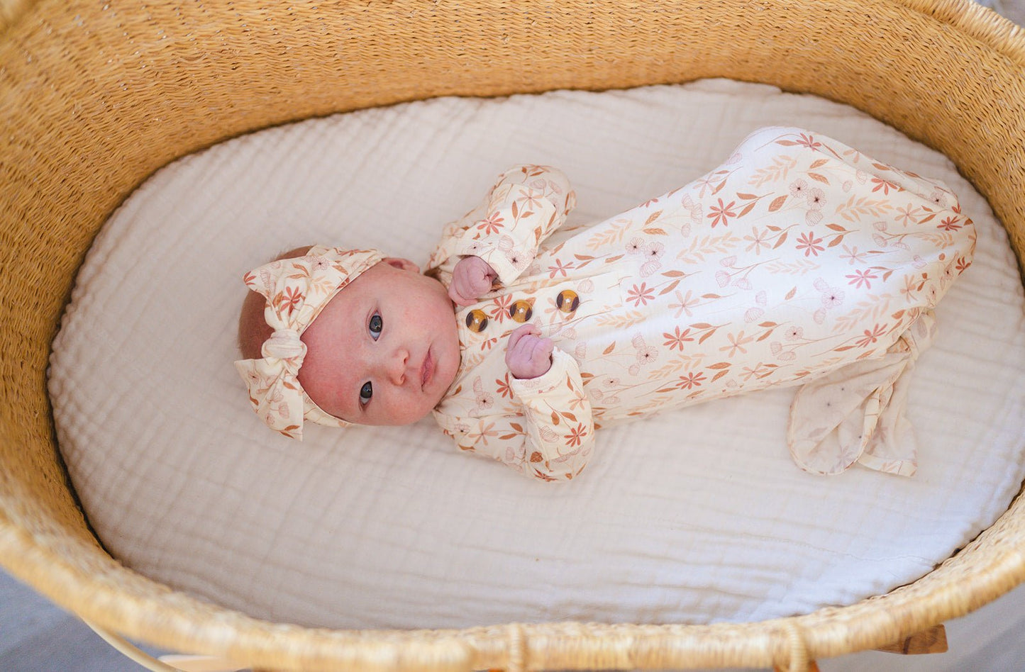 Knotted Baby Gown - Wildflower