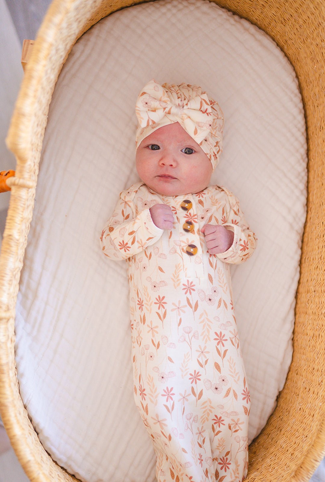 Knotted Baby Gown - Wildflower
