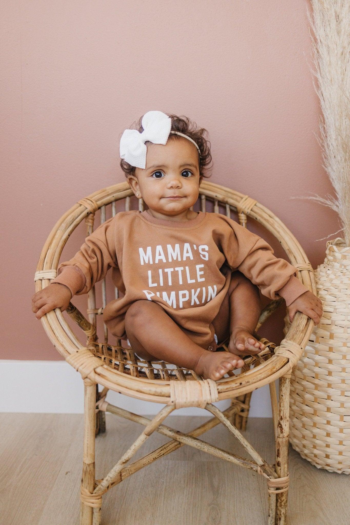 Mama's Little Pumpkin Sweatshirt Romper