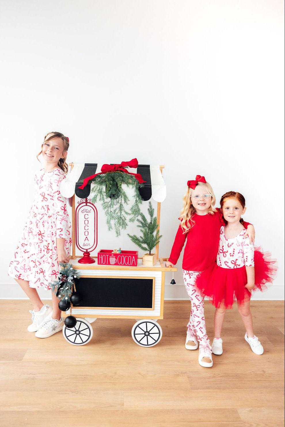 Candy Cane Lane Long Sleeve Pocket Twirl Dress