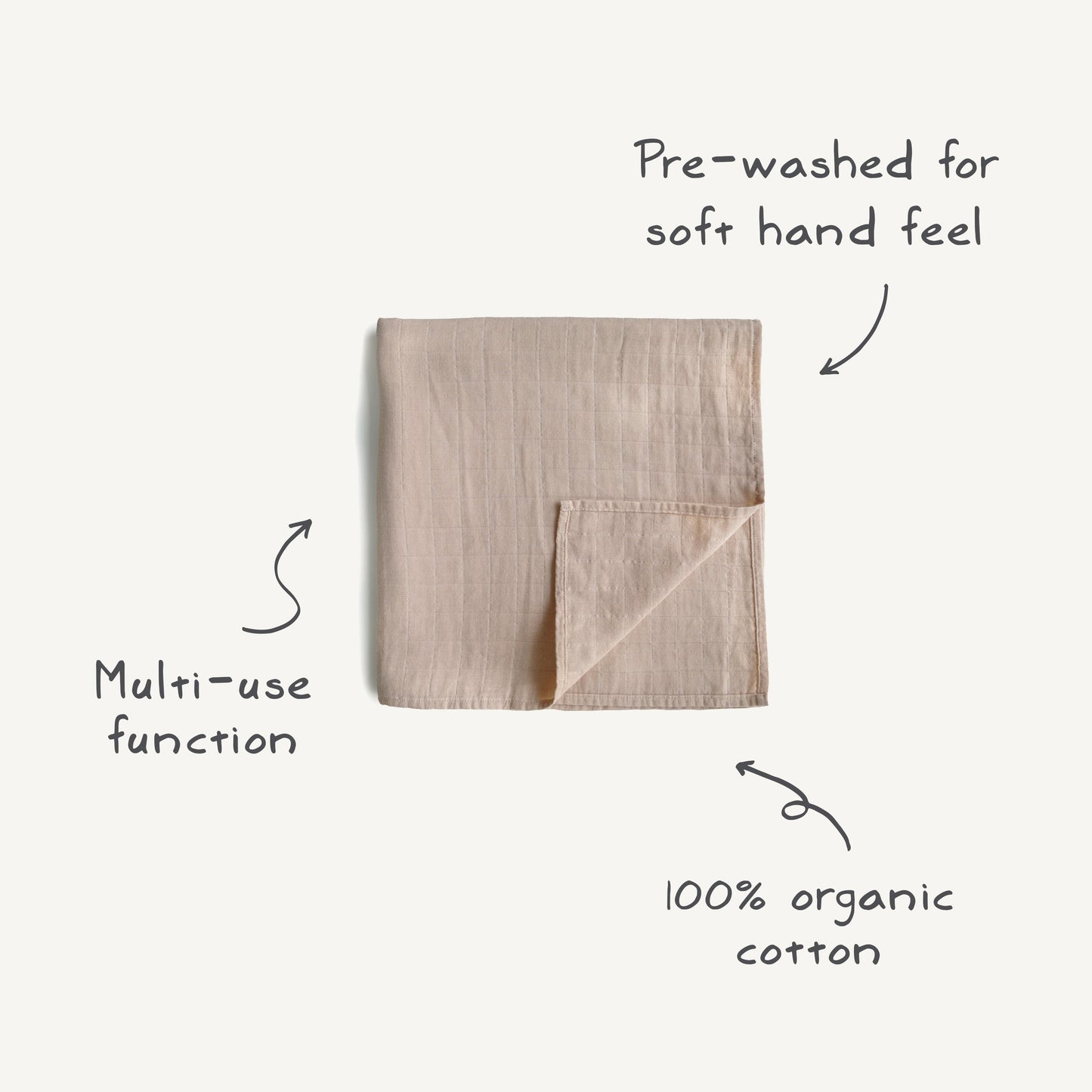 Organic Cotton Muslin Swaddle Blanket- Multiple Color Options