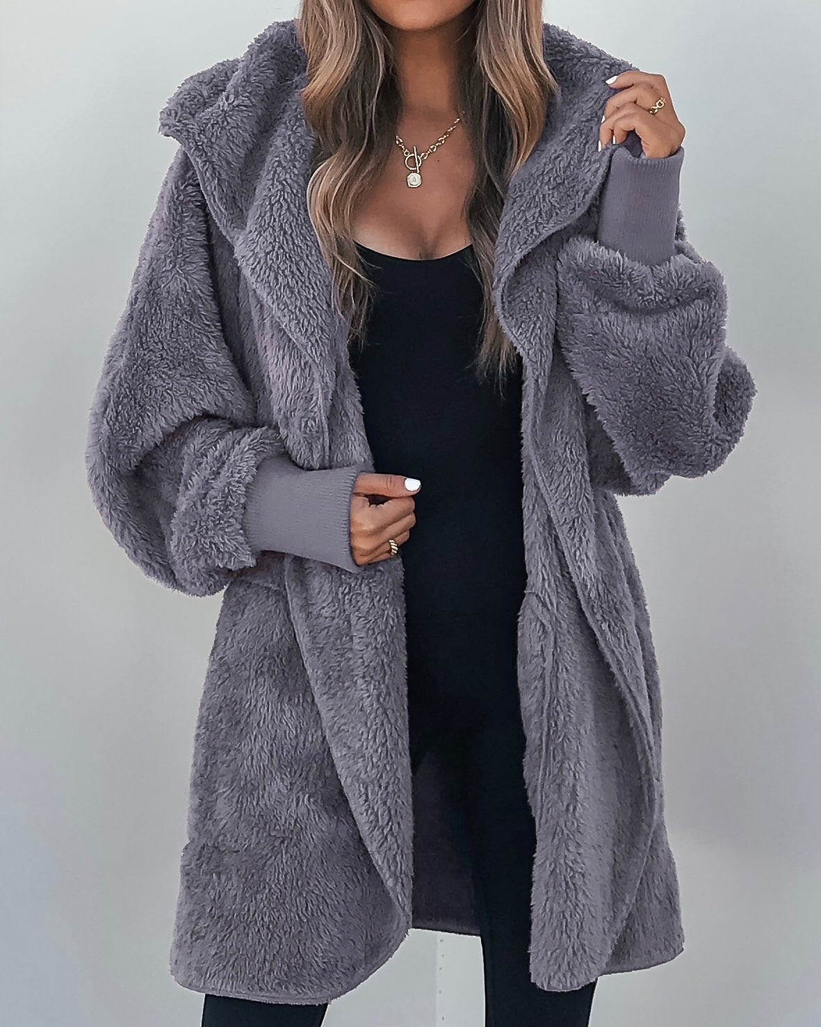 Teddy Fleece Hooded Cardigan