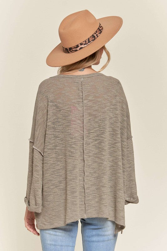 Emersyn Oversized Slub Knit Tunic (Size Small)