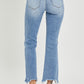 RISEN Kiara Frayed Hem Cropped Straight Jeans