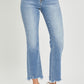 RISEN Kiara Frayed Hem Cropped Straight Jeans