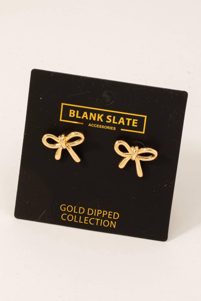 Ribbons & Bows Gold Dipped Earrings