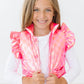 Neon Pink Checker Puffer Vest