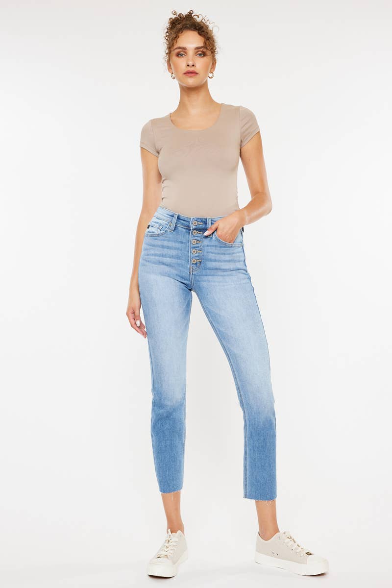 Kan Can Shay High Rise Skinny Straight Jeans