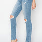 Risen Clara High Rise Knee Distressed Skinny Jeans