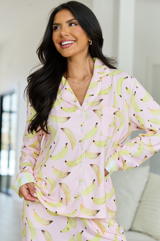 Cozy Crush Long Sleeve Pajama Top - Banana Bliss
