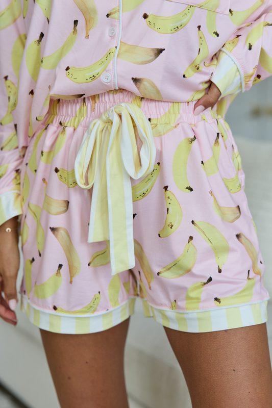Cozy Crush Pajama Shorts - Banana Bliss