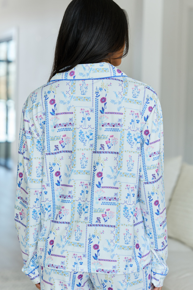 Cozy Crush Long Sleeve Pajama Top - Botanical Bliss