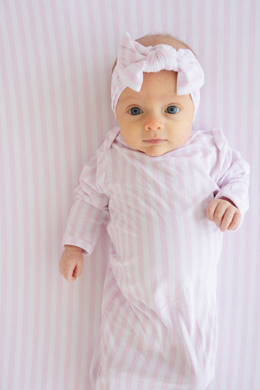 Pink Stripes Knotted Gown