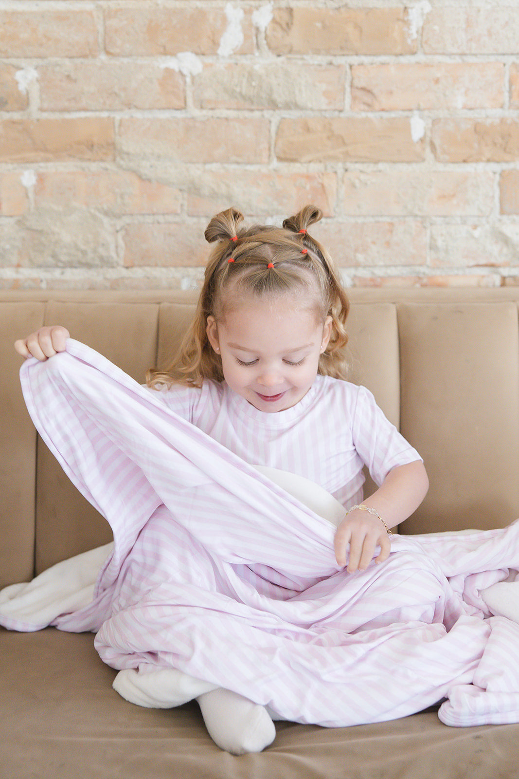 Pink Stripes Lightweight Blanket