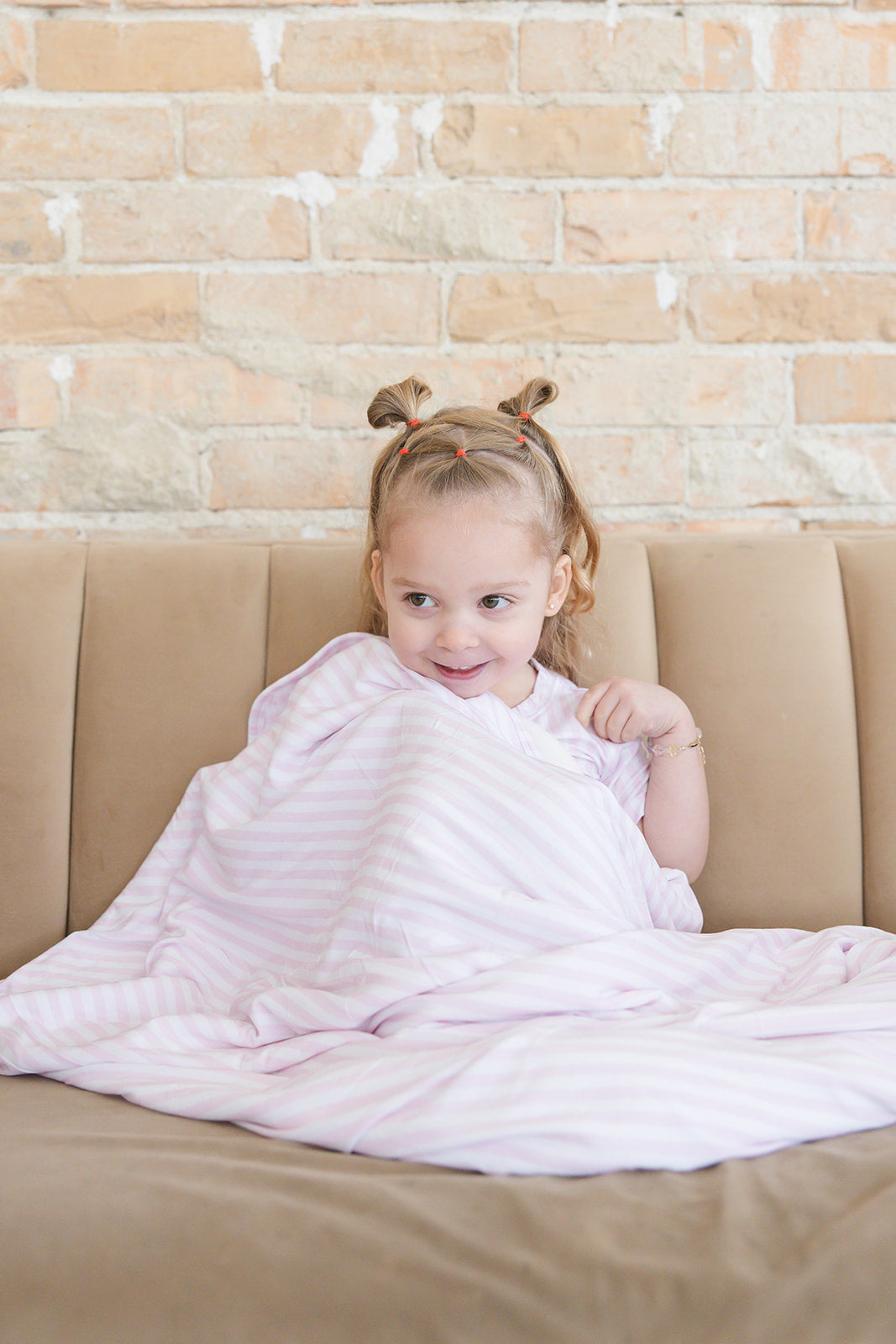 Pink Stripes Lightweight Blanket