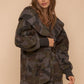 So Soft Plush Hooded Open Jacket- Camo
