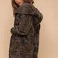 So Soft Plush Hooded Open Jacket- Camo
